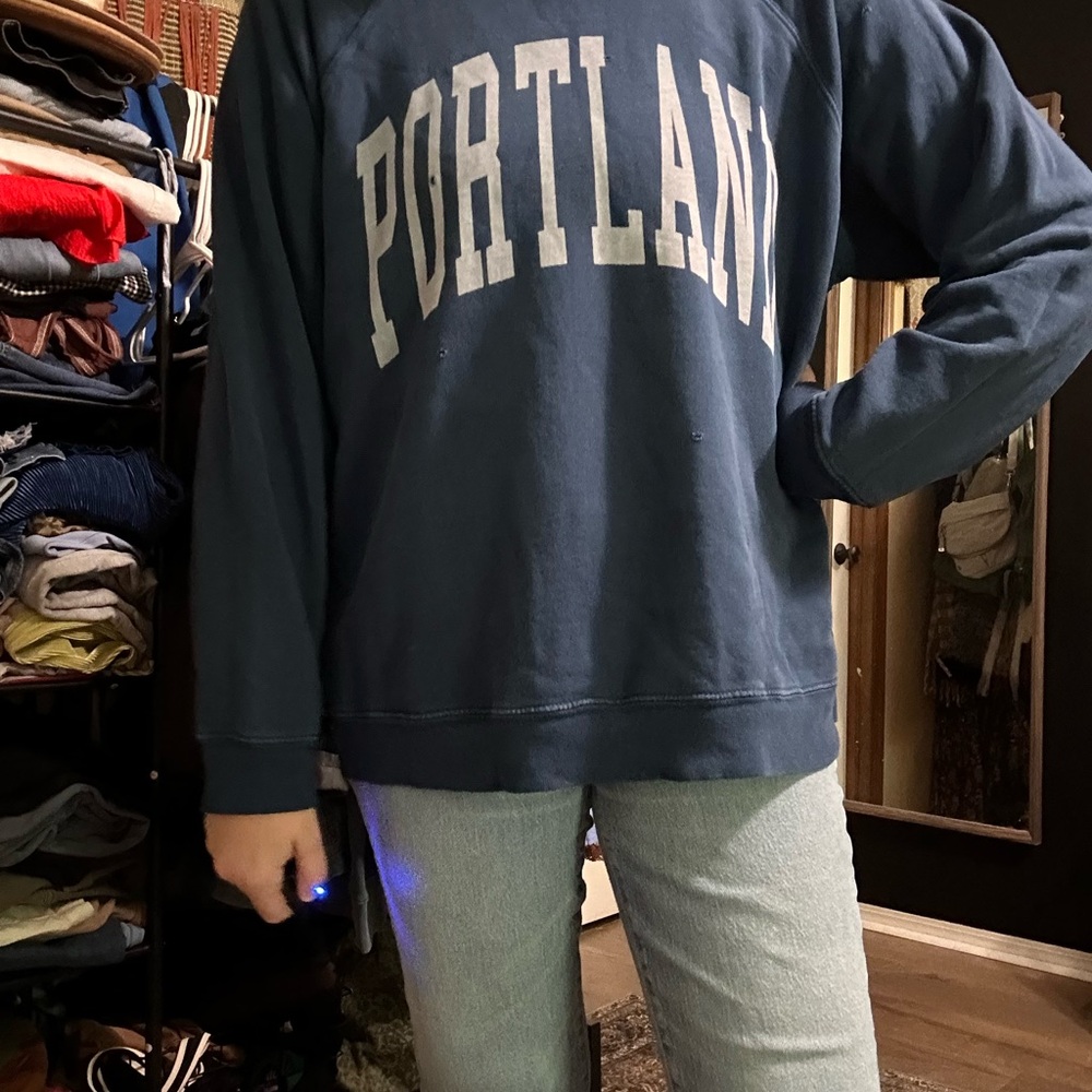 Free People Navy Blue Portland Sweatshirt